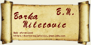 Borka Miletović vizit kartica